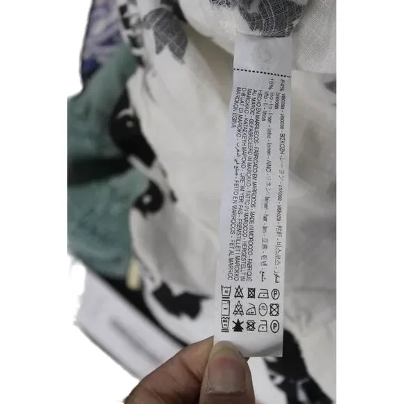 Zara Womens Black Floral Collared Button-Up Short Sleeve Top Size L - Picture 5 of 6